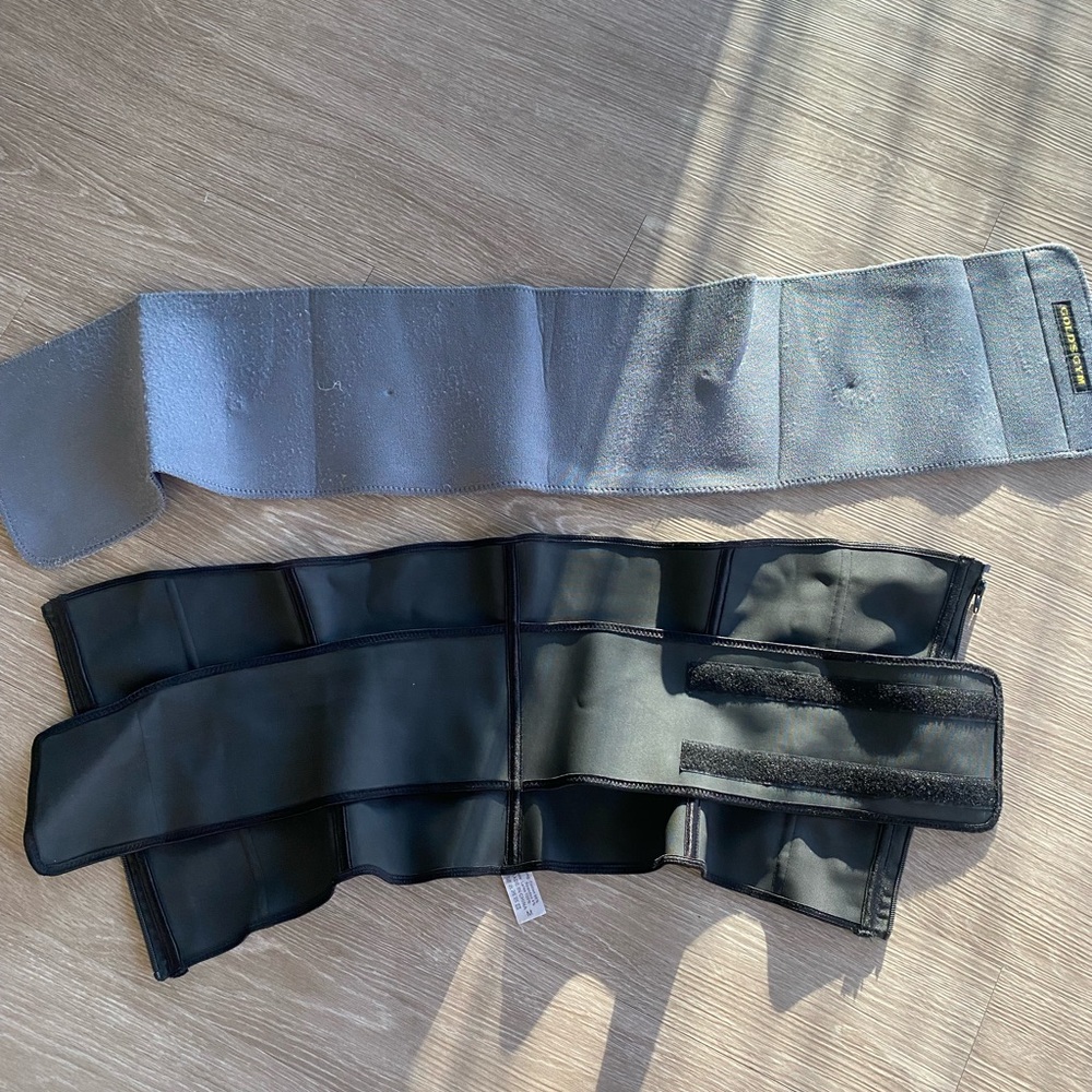 Waist trainer and Sweat band.